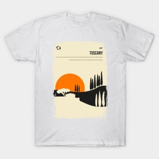 Tuscany Italy Vintage Minimal Retro Book Cover Travel Poster T-Shirt